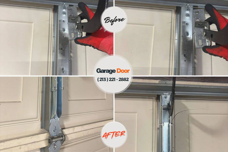 Before and after: garage door repair Syracuse, IN